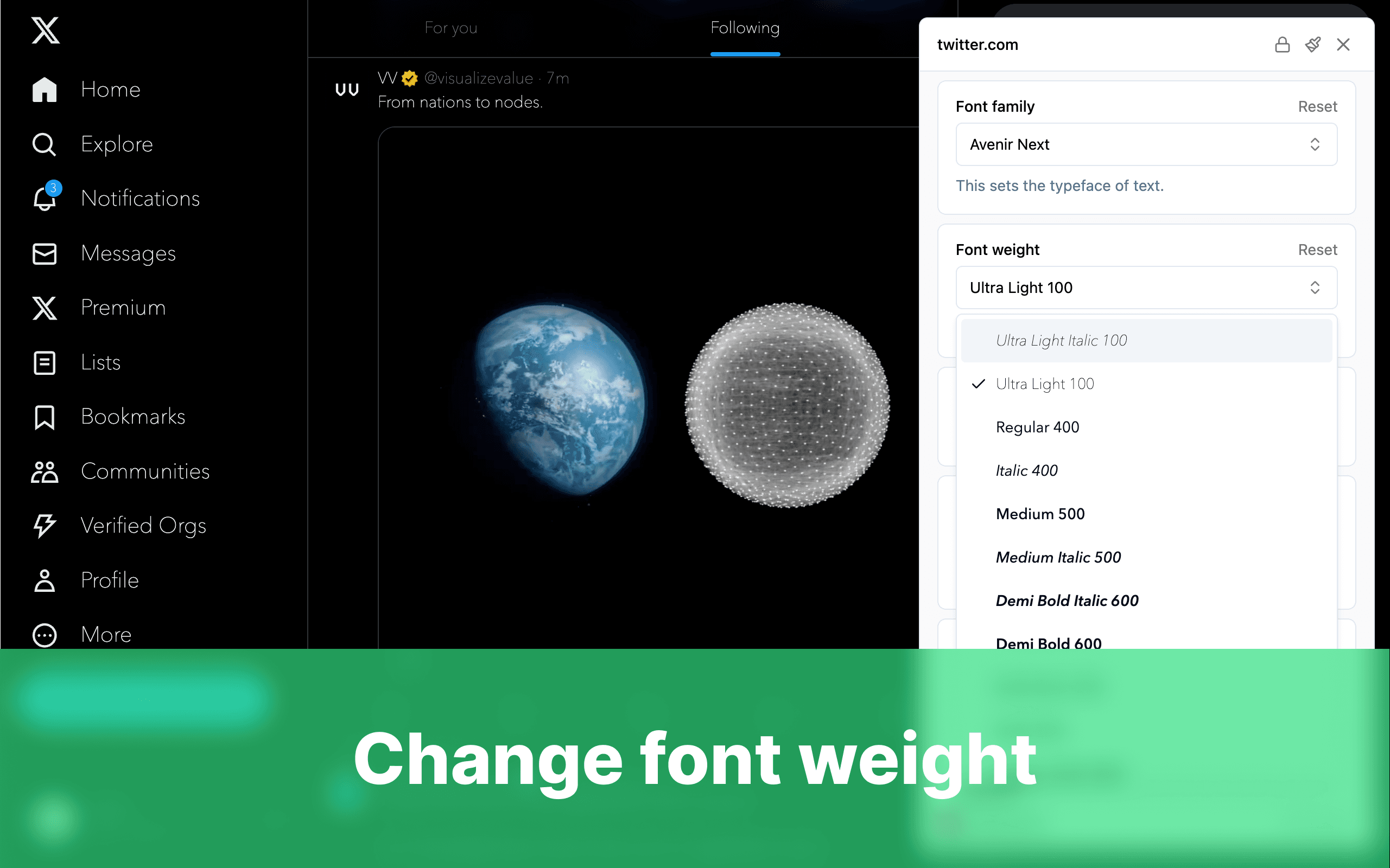 BetterFont change font weight