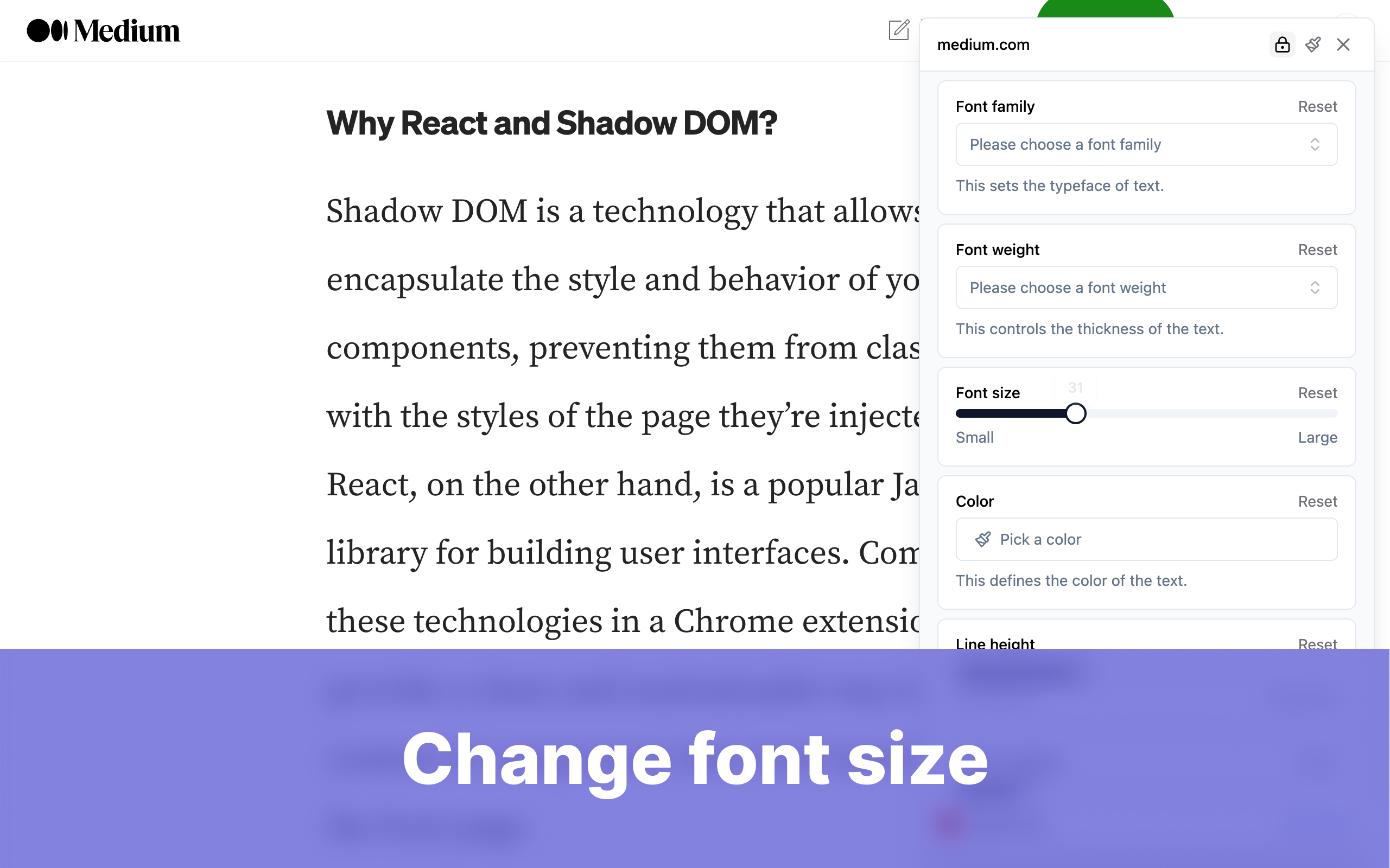 BetterFont change font size